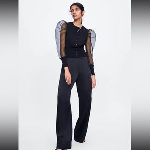 Zara organza sleeve cardigan - S